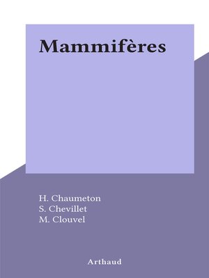 cover image of Mammifères